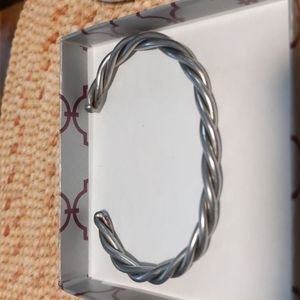 Handmade men's stainless steel cuff bracelet